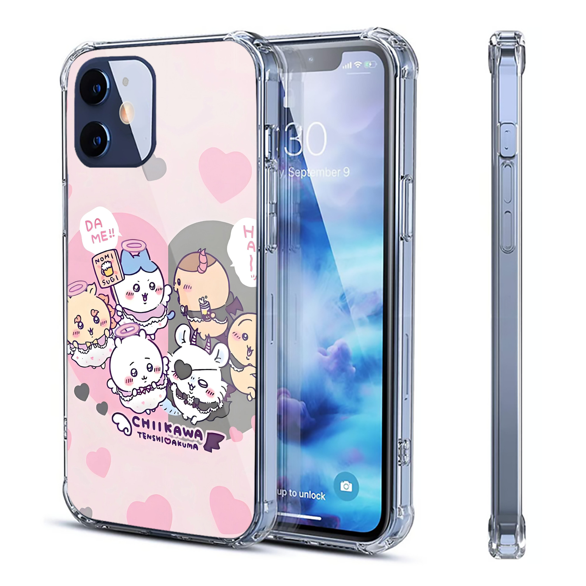 （画像用） ちいかわ Chii-kawa 【iPhone 12シリーズ対応】透明スマホケース（クリアソフトケース）